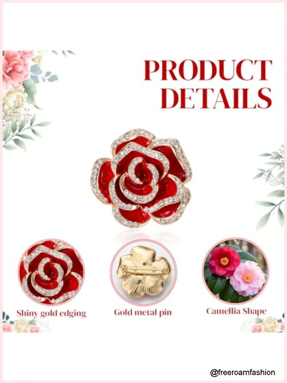 12 Pcs Crystal Rhinestone Brooches for Women, Zinc Alloy Electroplating,